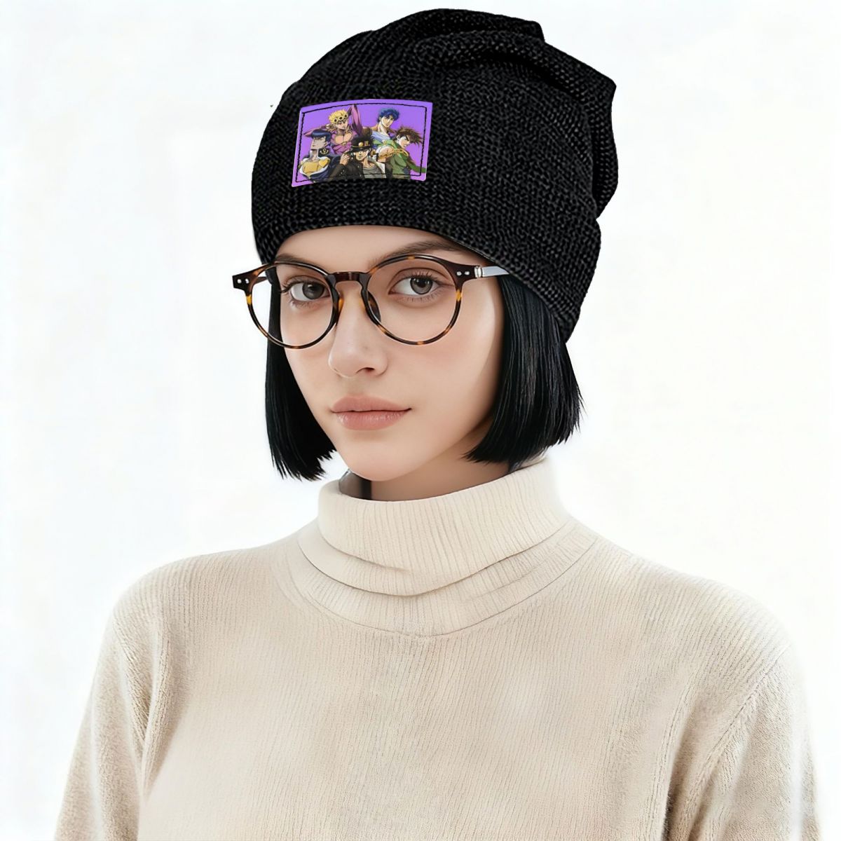 Jojo Bizarre Hat - หมวกไหมพรมลายการ์ตูนโจโจ้ บิสเซอร์ แอดเวนเจอร์ สำหรับฤดูใบไม้ร่วงและฤดูหนาว บุขนนุ่ม อุ่นสบาย