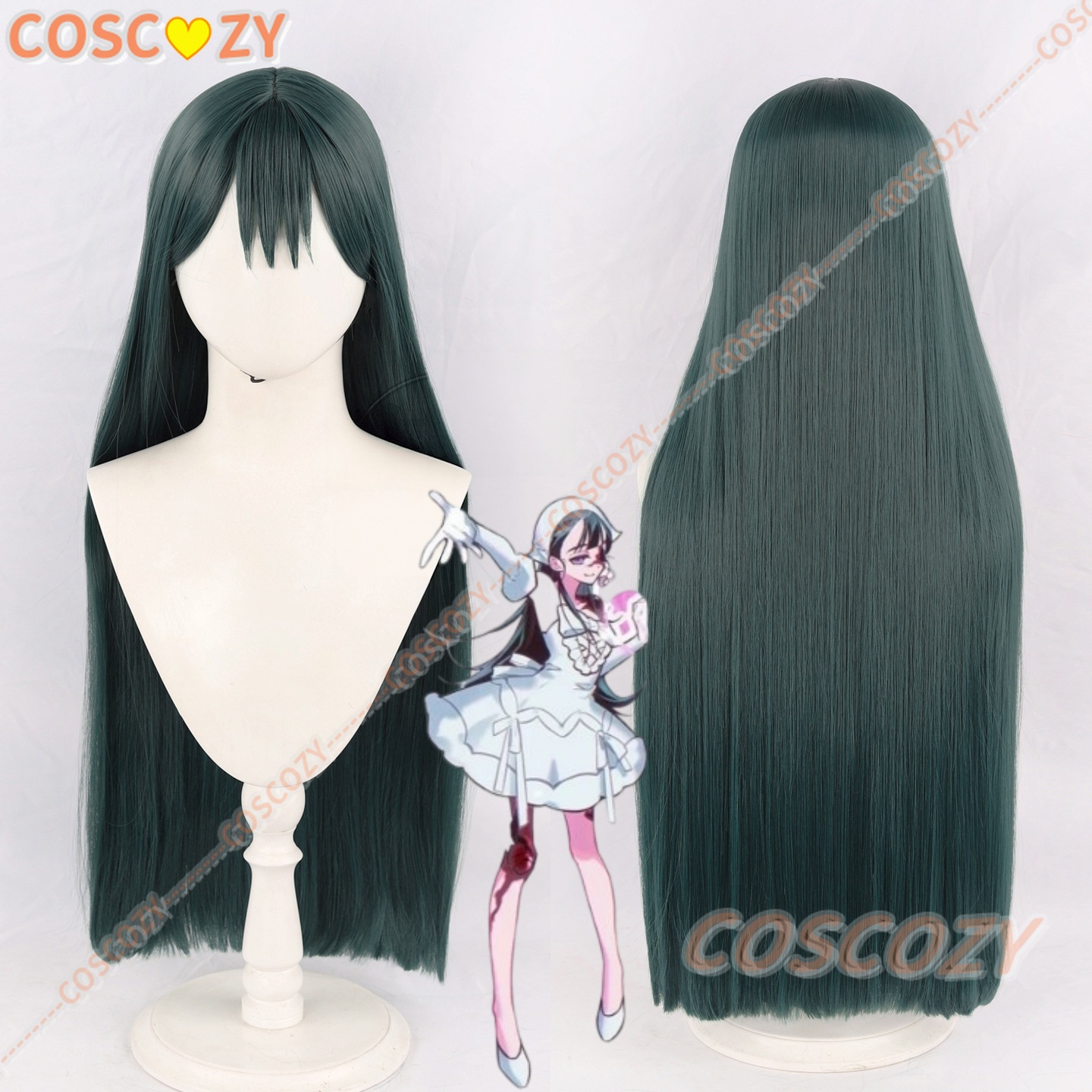 Anime Cosplay Dance - วิกคอสเพลย์ซอมบี้สเตจซัวสำหรับผู้หญิง ความยาว 85 ซม. ZOMST วิกผมซอมบี้แคนดี้บลัดแดนซ์สเตจ