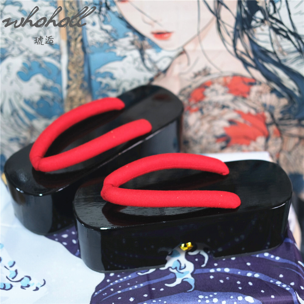Anime Cosplay Thick - ฤดูร้อนผู้หญิง Flip Flops ญี่ปุ่น Geisha Bell