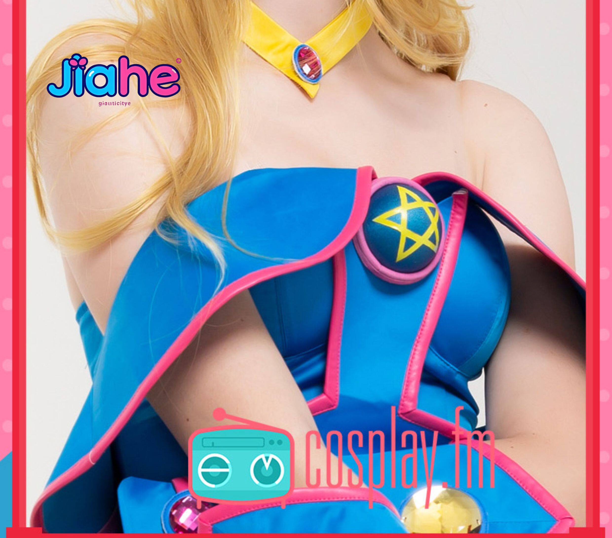 Anime Cosplay For Girls - สาวนักเวทดำอนิเมะ ยูกิโอ คอสเพลย์ ชุดคอสตูมพร้อมหมวก ชุดจั๊มสูทสีน้ำเงินเซ็กซี่สำหรับผู้หญิง วิกผม