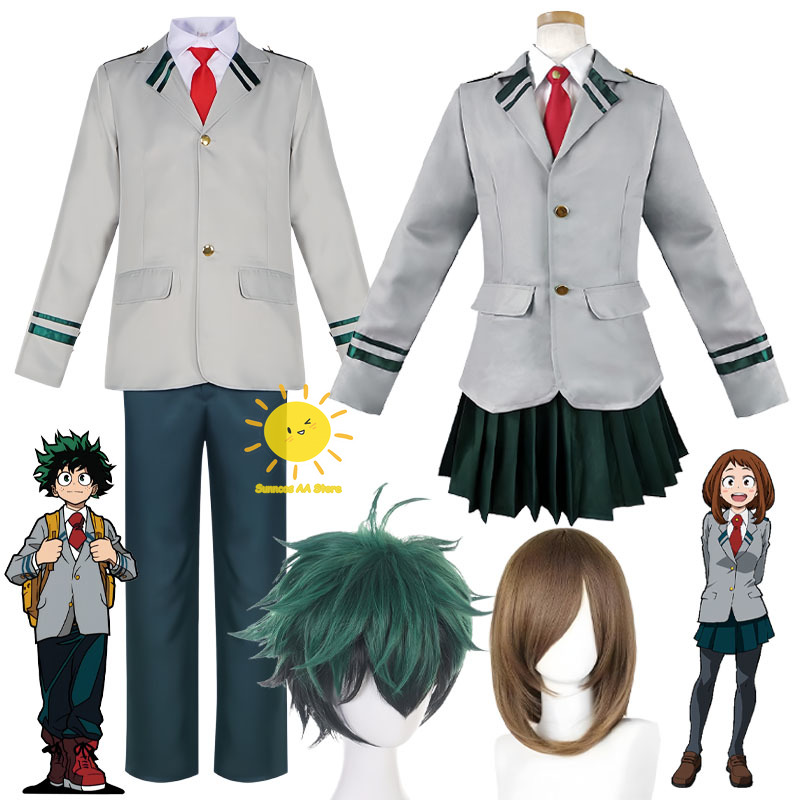 Anime Cosplay Dance - อะนิเมะมิโดริยะ อิซึกุ โอชาโกะ อุราหรากะคอสเพลย์มายฮีโร่ อคาเดเมียชุดคอสเพลย์เครื่องแต่งกายชุดเอควอเล็ตส์ ไท