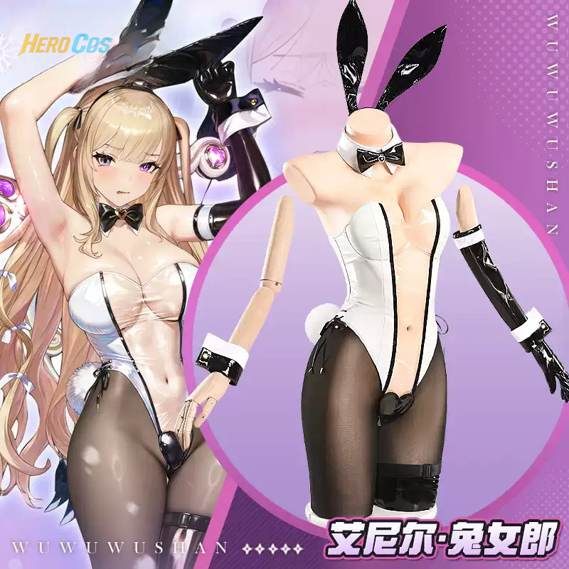 Anime Cosplay For Girls - ชุดคอสเพลย์ Game Browndust2 Aynil ชุดกระต่ายสาว จั๊มสูท