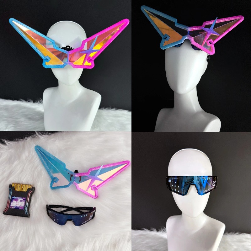 Anime Cosplay Ladies - เกมฮงไก: สตาร์เรล ซิลเวอร์ วูล์ฟคอสเพลย์อุปกรณ์ประกอบฉากแว่นตาสีสันสดใสชุดสำหรับผู้ใหญ่อะนิเมะอุปกรณ์เสริมสำหรับเล่นตามบทบาทปาร์ตี้ฮาโลวีน