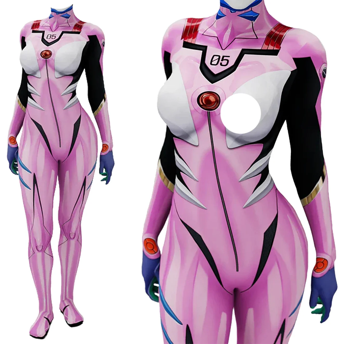 Anime Cosplay For Girls - อะนิเมะEVA 05 Makinamiคอสเพลย์เครื่องแต่งกายSuperheroผู้หญิงบอดี้สูทCatsuit 3Dพิมพ์Spandex Zentaiฮาโลวีนเครื่องแต่งกาย 2025