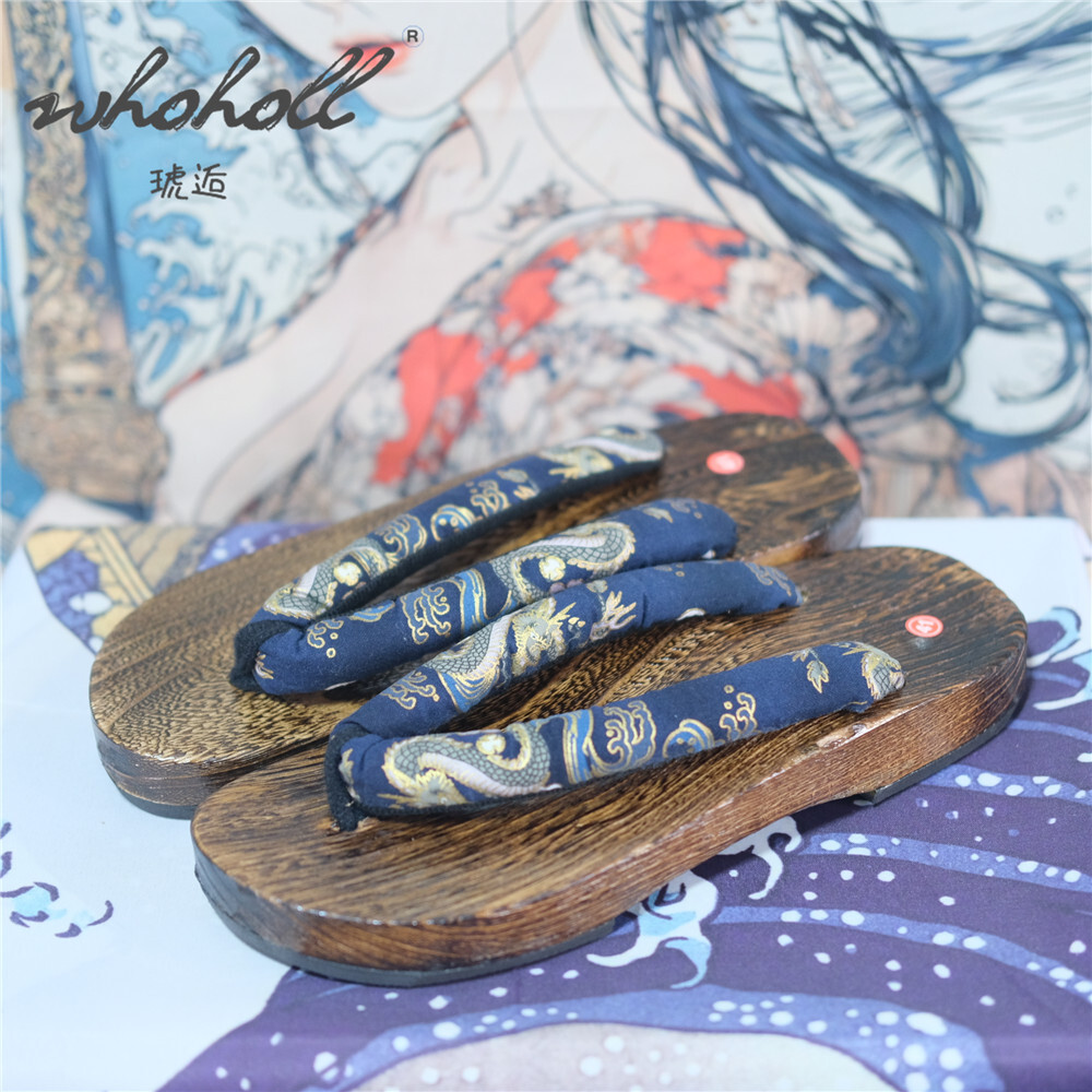 Anime Cosplay Thick - Man ไม้ Clogs รองเท้าแตะผู้หญิงญี่ปุ่น Geta ชุดคอสเพลย์รองเท้าแตะ