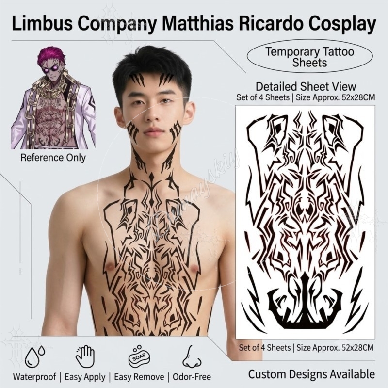 แมทเธียส ริคาร์โด ลายชนเผ่าสีด - Anime Cosplay Face บทวิจารณ์และราคา